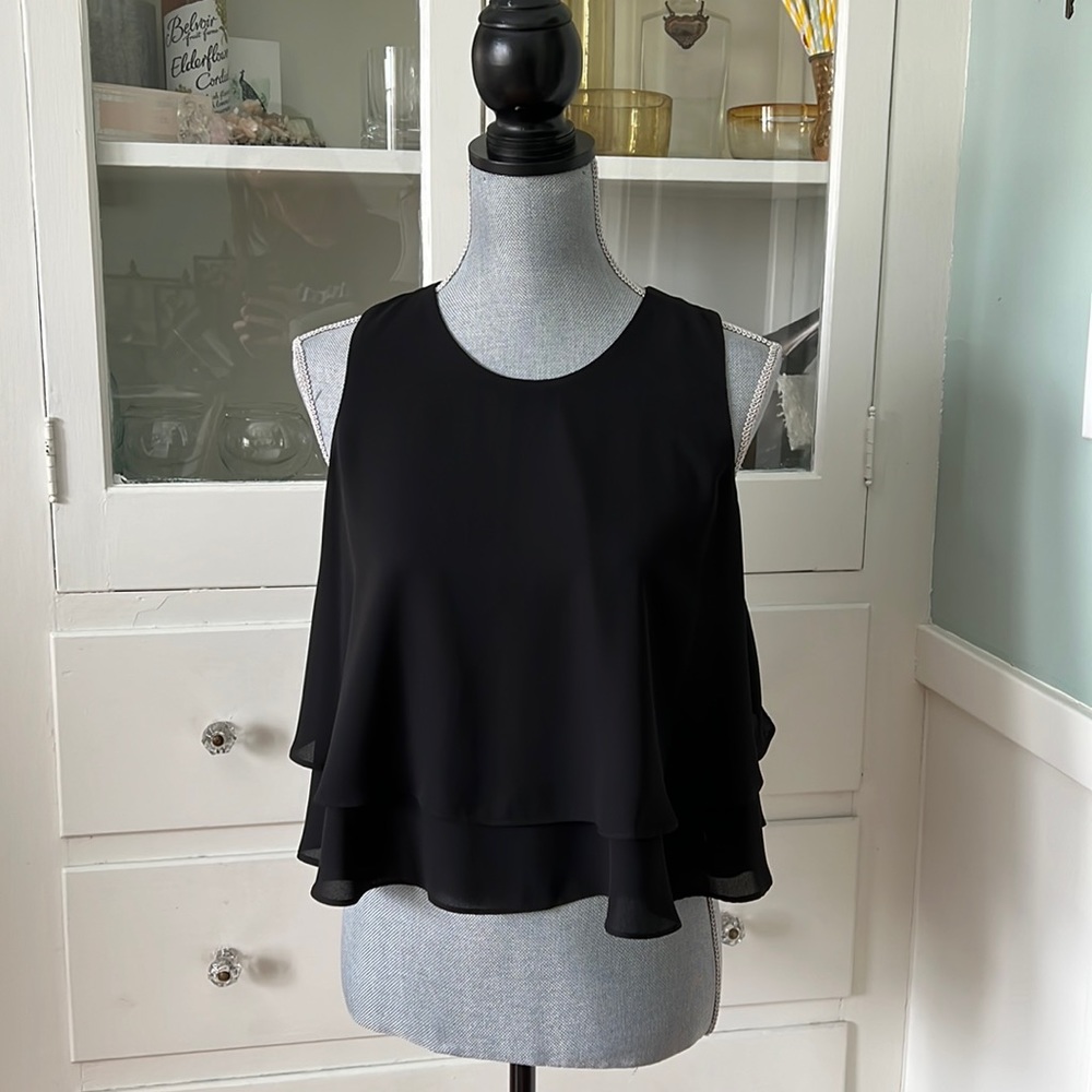 Gorgeous Zara Basic Black Silk Like Light Double … - image 3